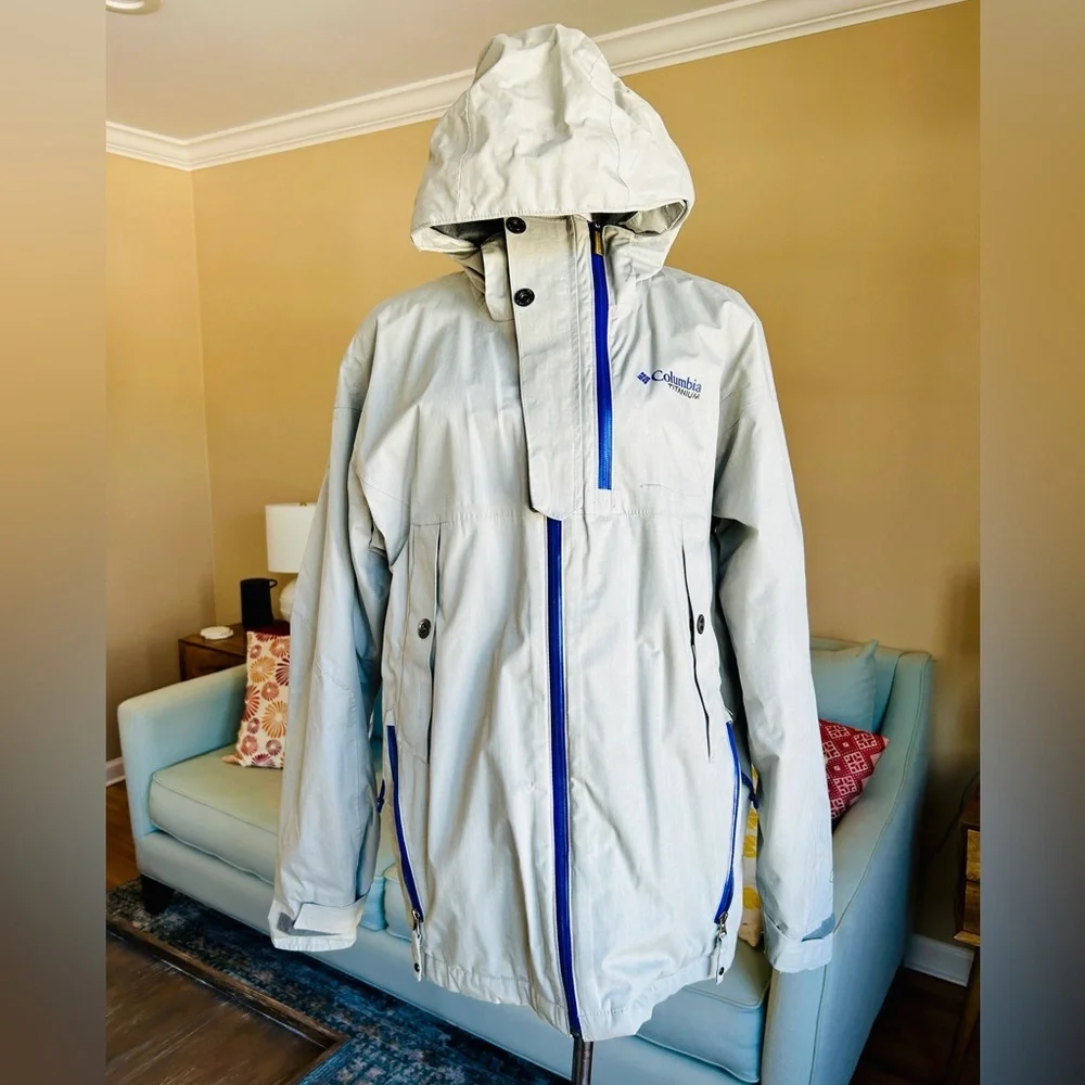 Columbia Titanium Gray Shreddin Shell Jacket Cyberstretch Offset Zip Large